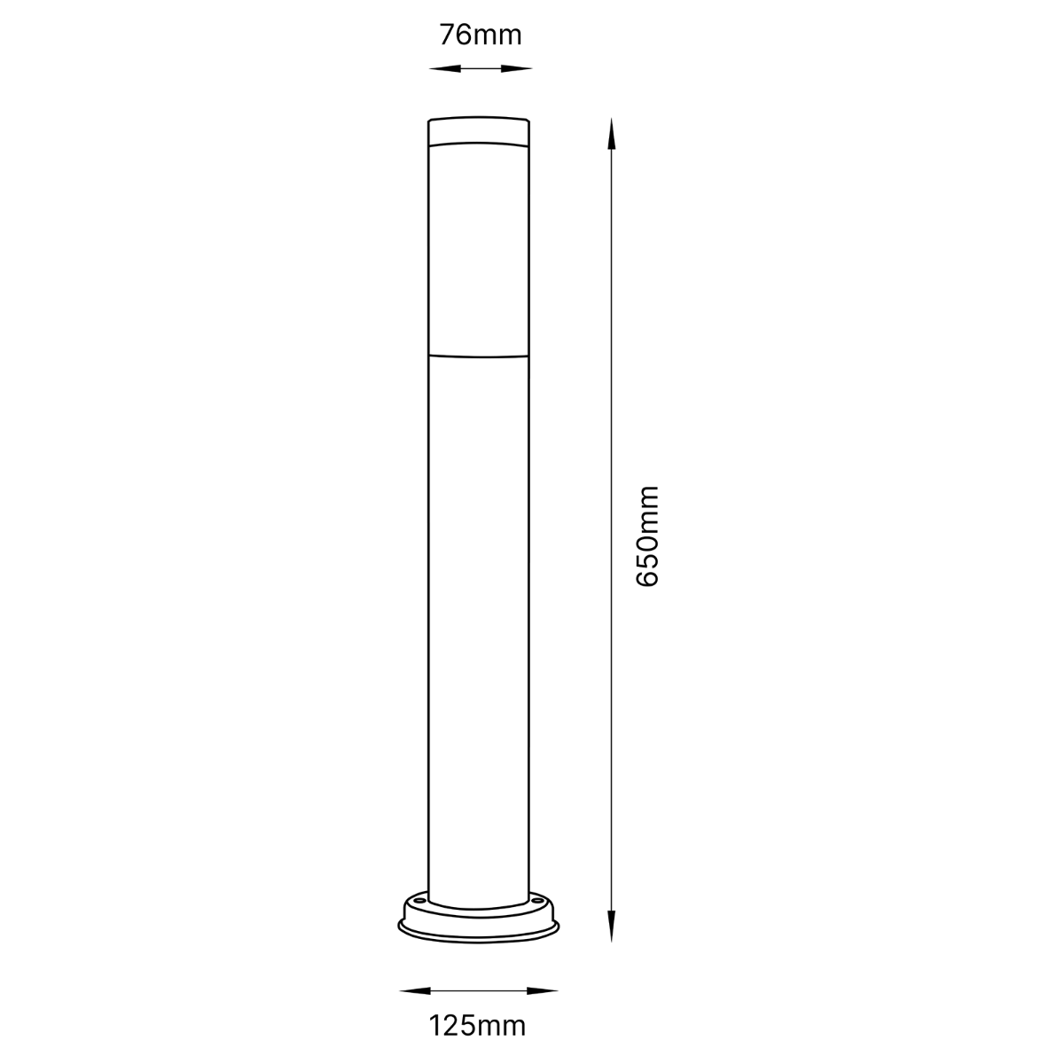 Gartenleuchte – Außenlampe aus Edelstahl – E27-Fassung – 65 cm hoch – Stehendes Modell