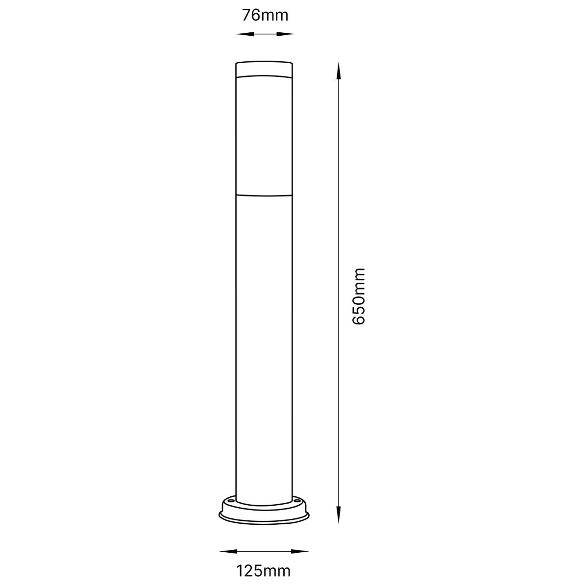 Schwarze Gartenpfahlleuchte – E27 Außenbeleuchtung, 65 cm