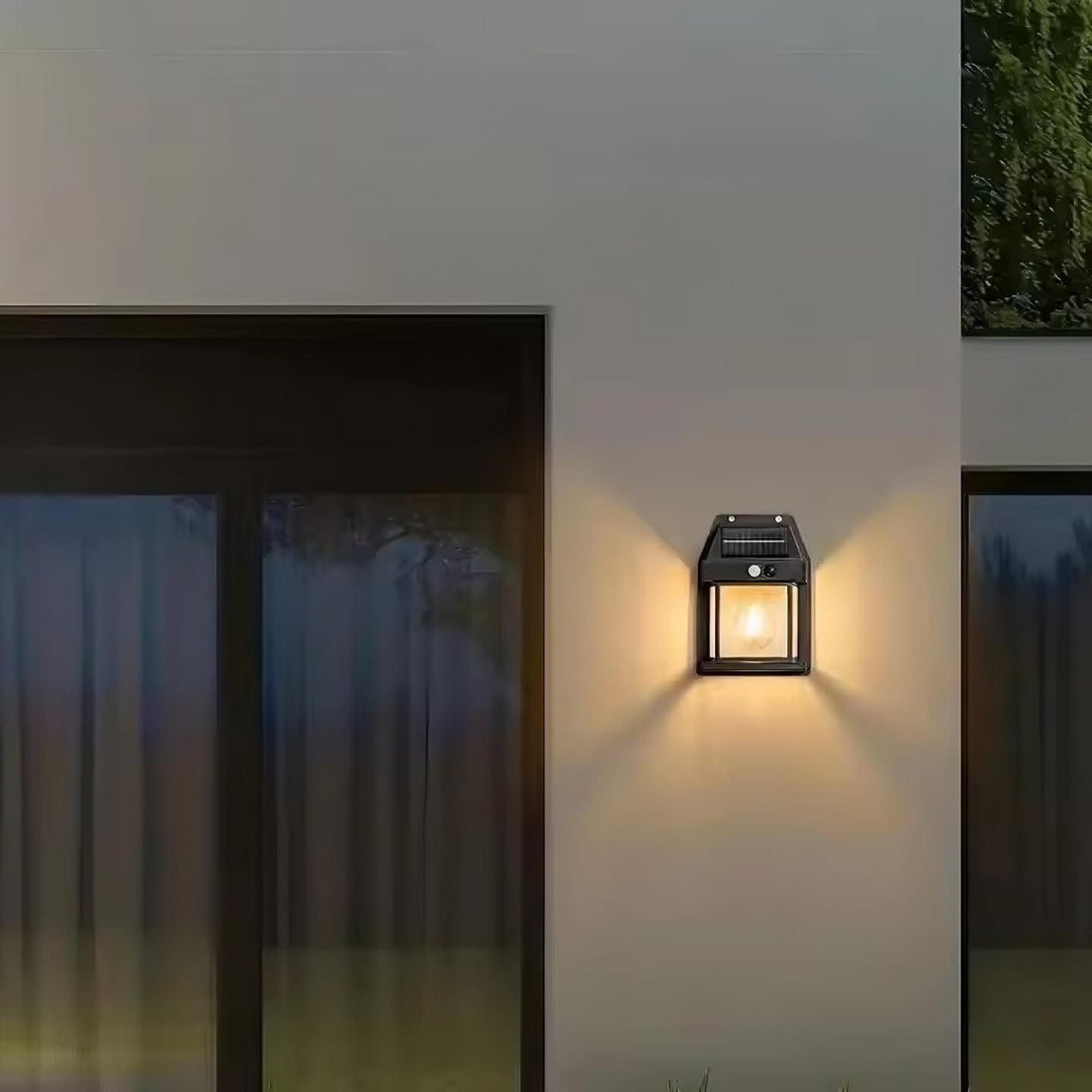 Solar LED Wandleuchte – Fassadenlampe 3000K, IP44 mit Bewegungs- und Dämmerungssensor