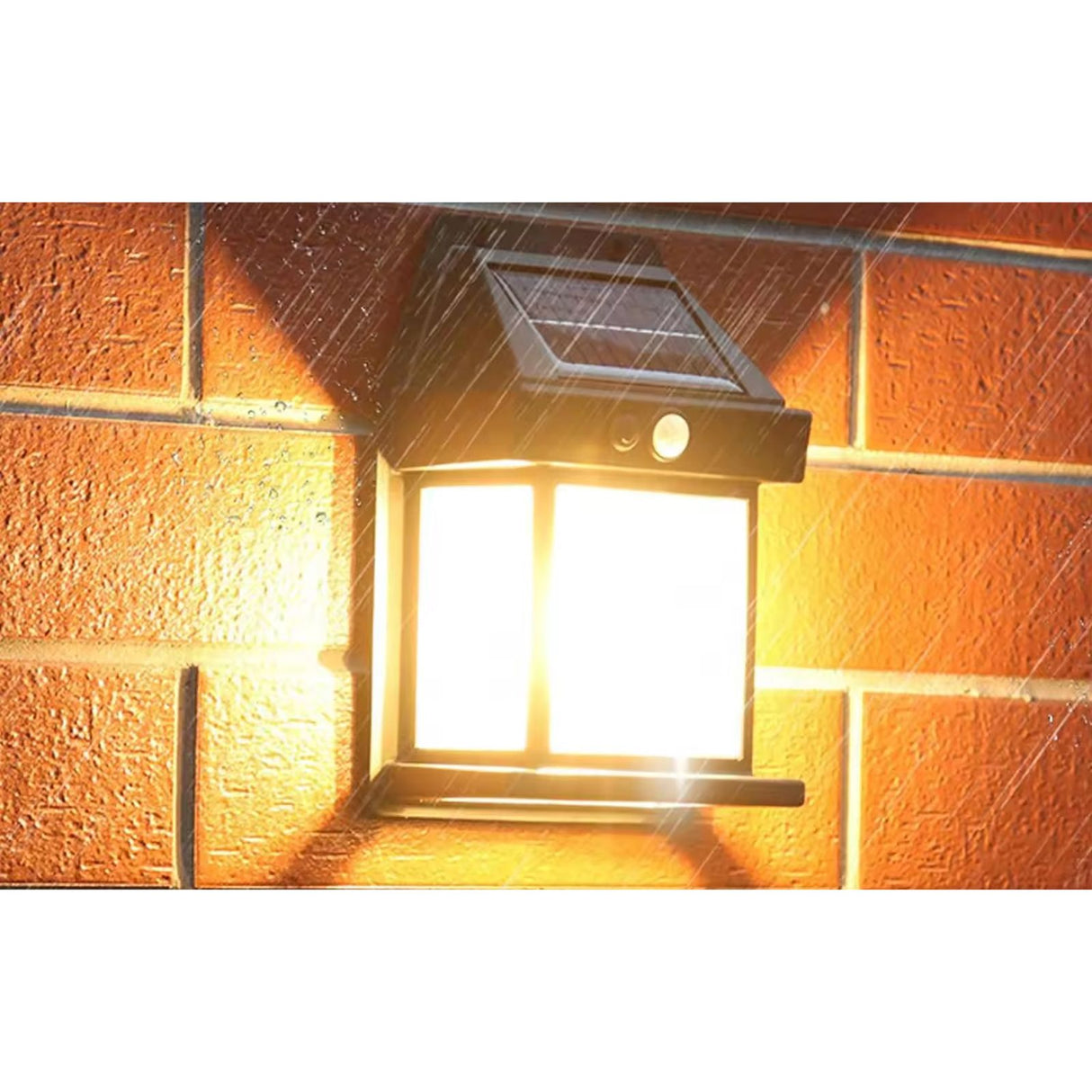 Solar-LED-Wandleuchte – Außenwandleuchte 3000K, IP44 mit Bewegungs- und Dämmerungssensor