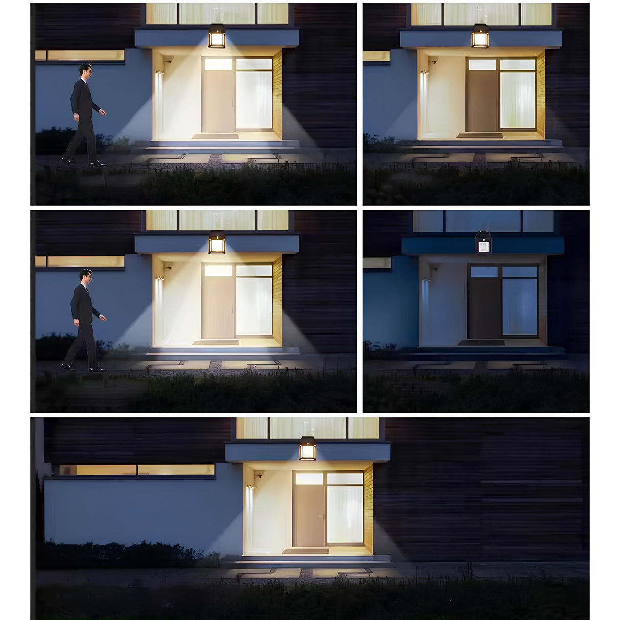 Solar-LED-Wandleuchte – Außenwandleuchte 3000K, IP44 mit Bewegungs- und Dämmerungssensor