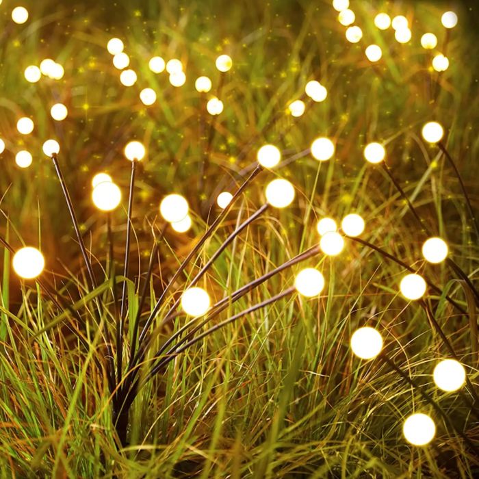 Solar-Gartenleuchte – Löwenzahndesign mit Lichtkugeln, 70 cm, IP44, 3000K warmweiß