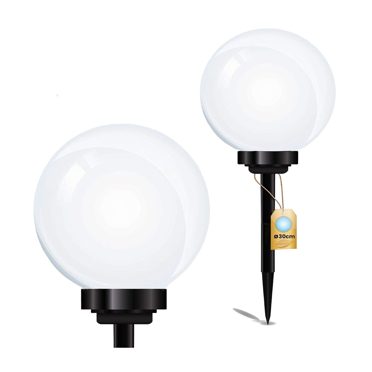 Solar-LED-Gartenleuchte – 30 cm – 6500K – Stecklampe – Weiß