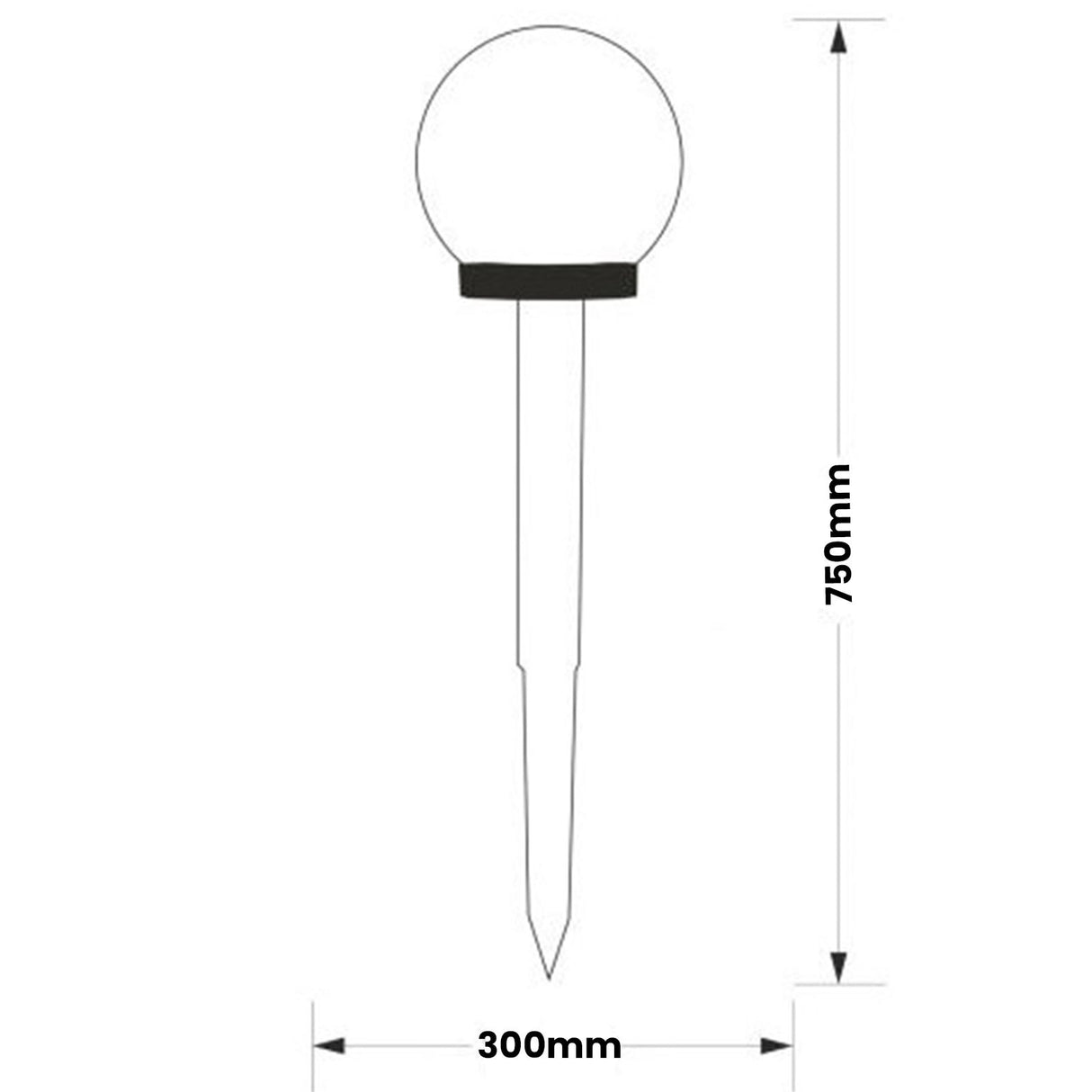 Solar LED Gartenlampe – 30 cm – 6500K – Steckerlampe – Weiß