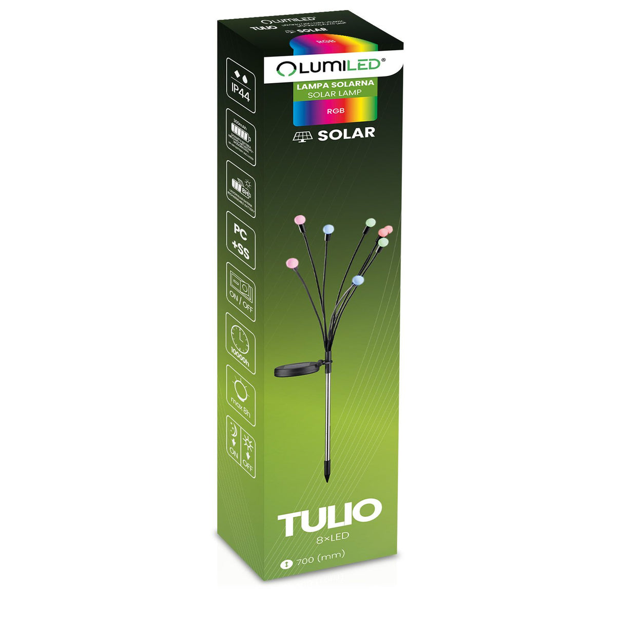 Solar Gartenlampe TULIO – LED – Dekorative Erdspießlampe – Löwenzahn-Design