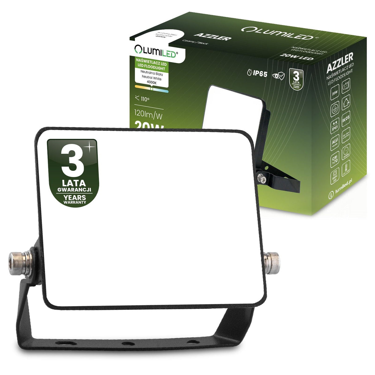 Wetterfeste LED-Außenlampe – 20W – 4000K – IP65 – Halogenoptik