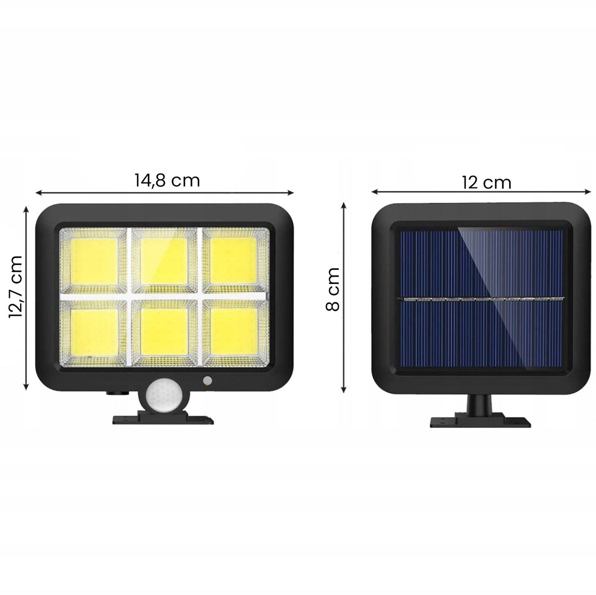 Solar LED Flutlicht – Gartenlampe 6500K, IP65 mit Bewegungs- und Dämmerungssensor