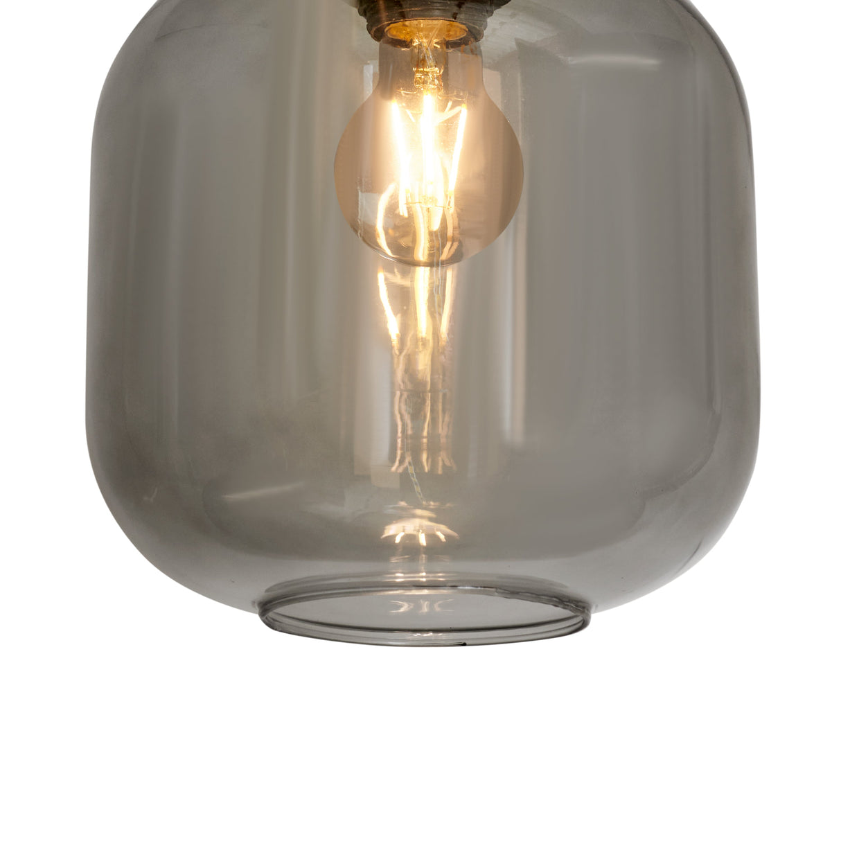 Pendelleuchte Messing mit Rauchglas