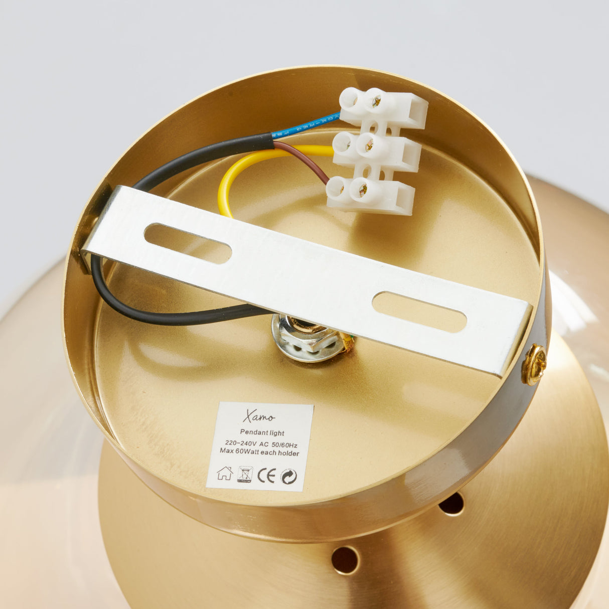 Deckenleuchte Gold mit Bernsteinglas - Marly