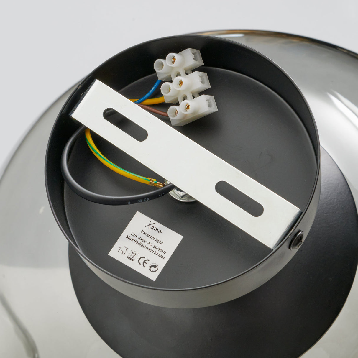 Design-Deckenleuchte Art Deco Schwarz Rauchglas