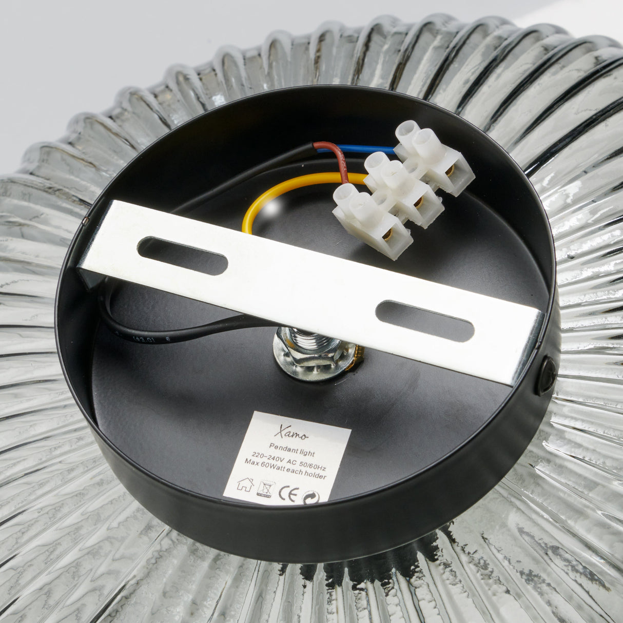 Design-Deckenleuchte rund mit Rauchglas