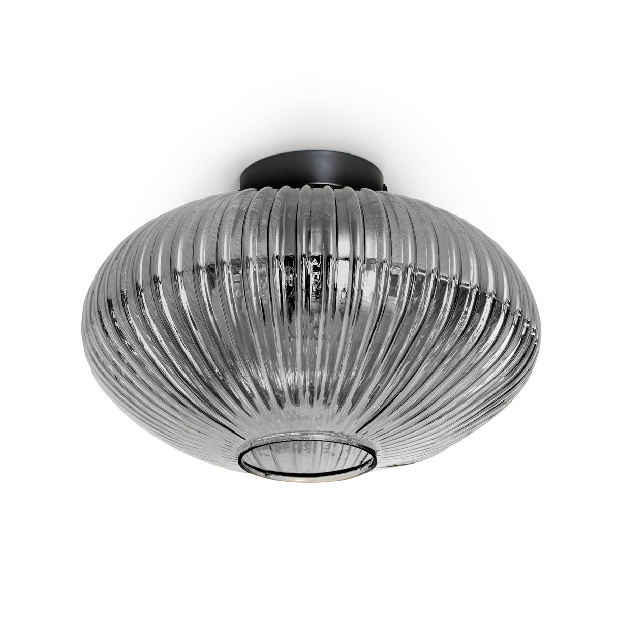 Design-Deckenleuchte rund mit Rauchglas