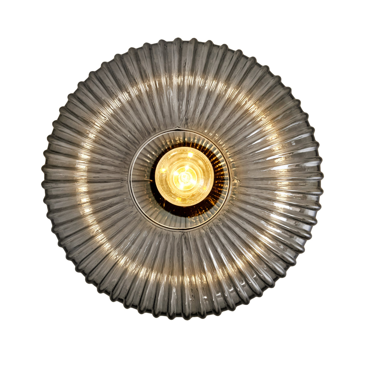 Design-Deckenleuchte rund mit Rauchglas