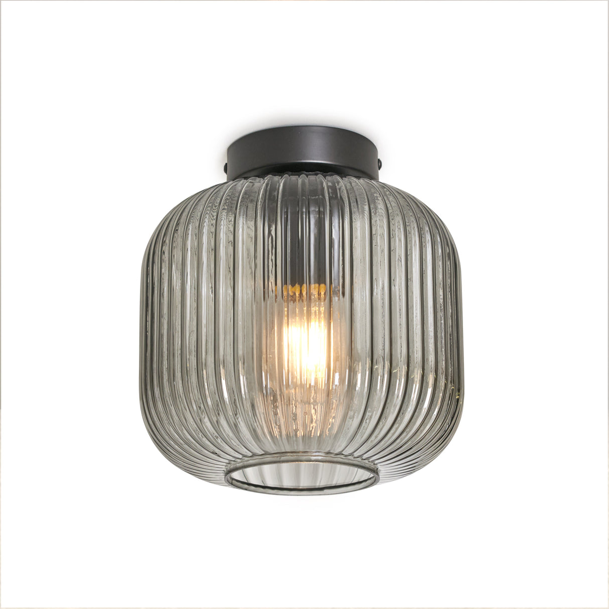 Runde Deckenleuchte mit Rauchglas