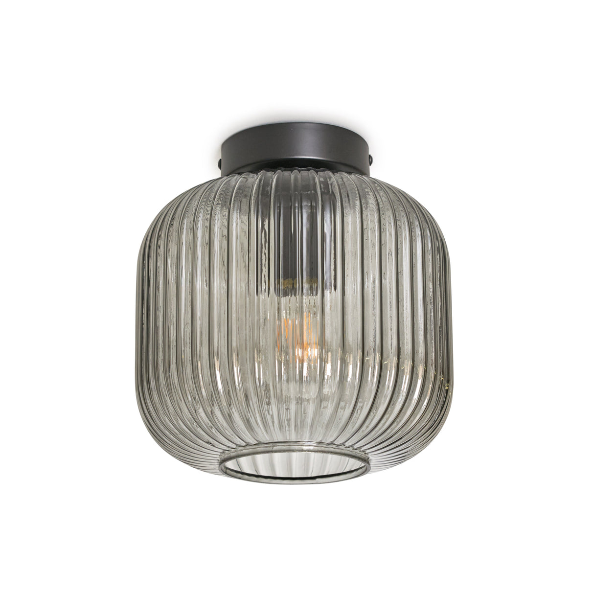 Runde Deckenleuchte mit Rauchglas