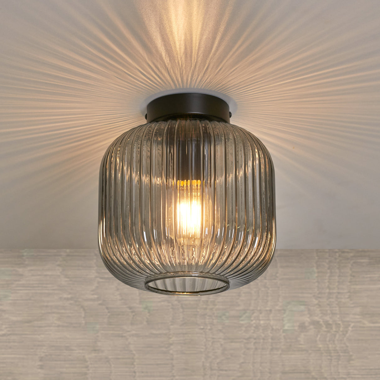 Ronde Plafondlamp Smoke Glas