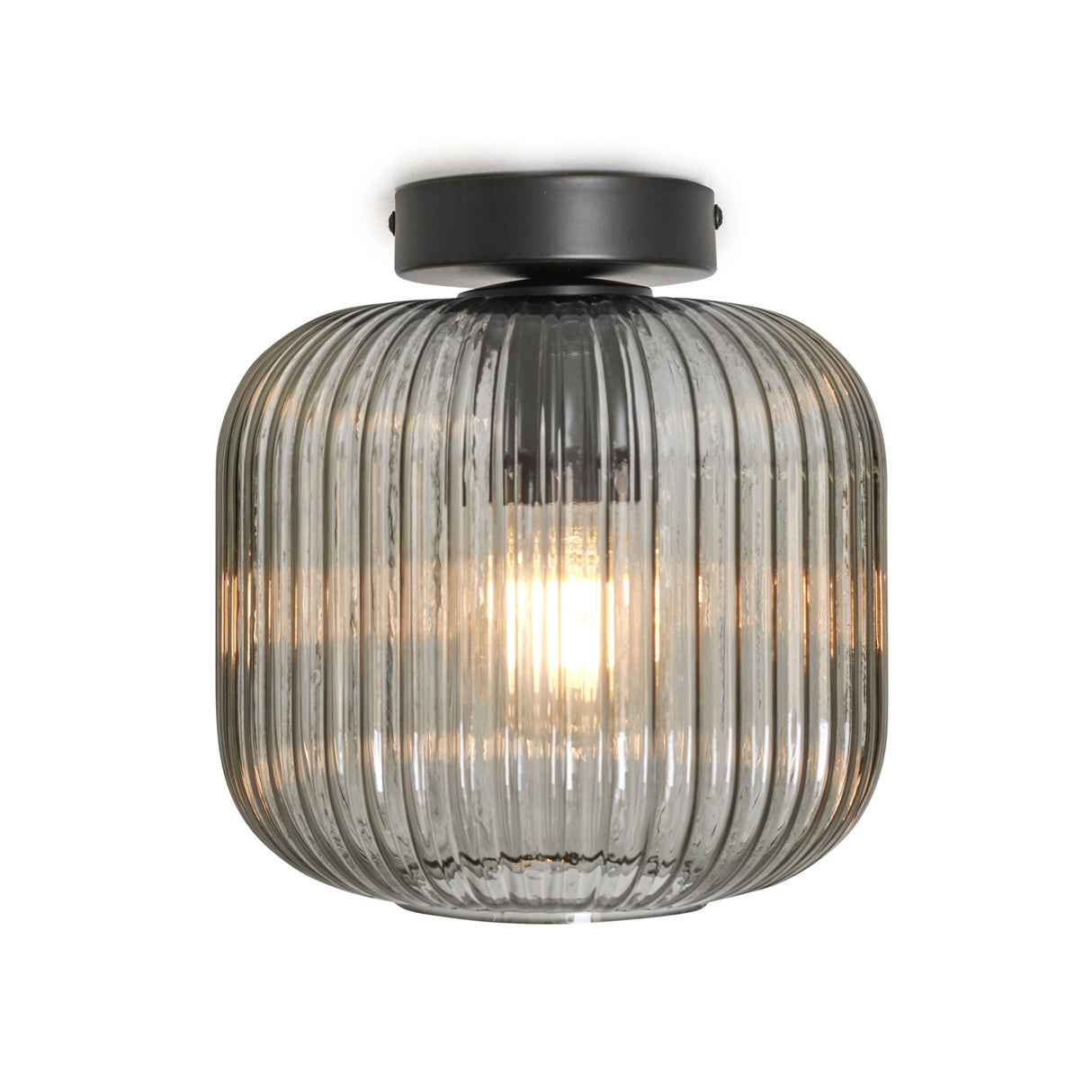 Runde Deckenleuchte mit Rauchglas