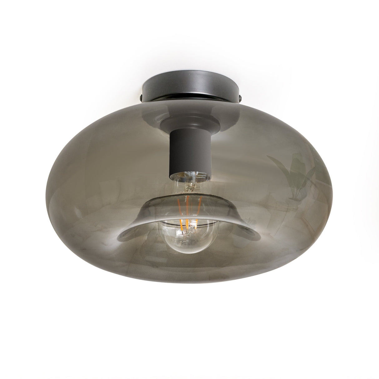 Design-Deckenleuchte Art Deco Schwarz Rauchglas