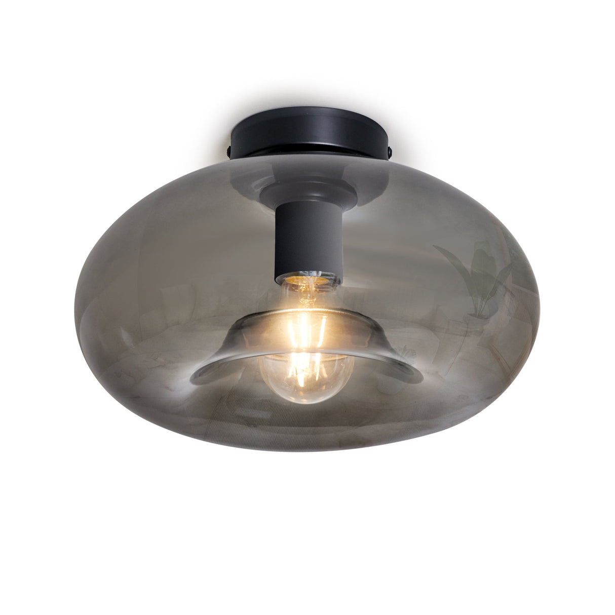 Design-Deckenleuchte Art Deco Schwarz Rauchglas