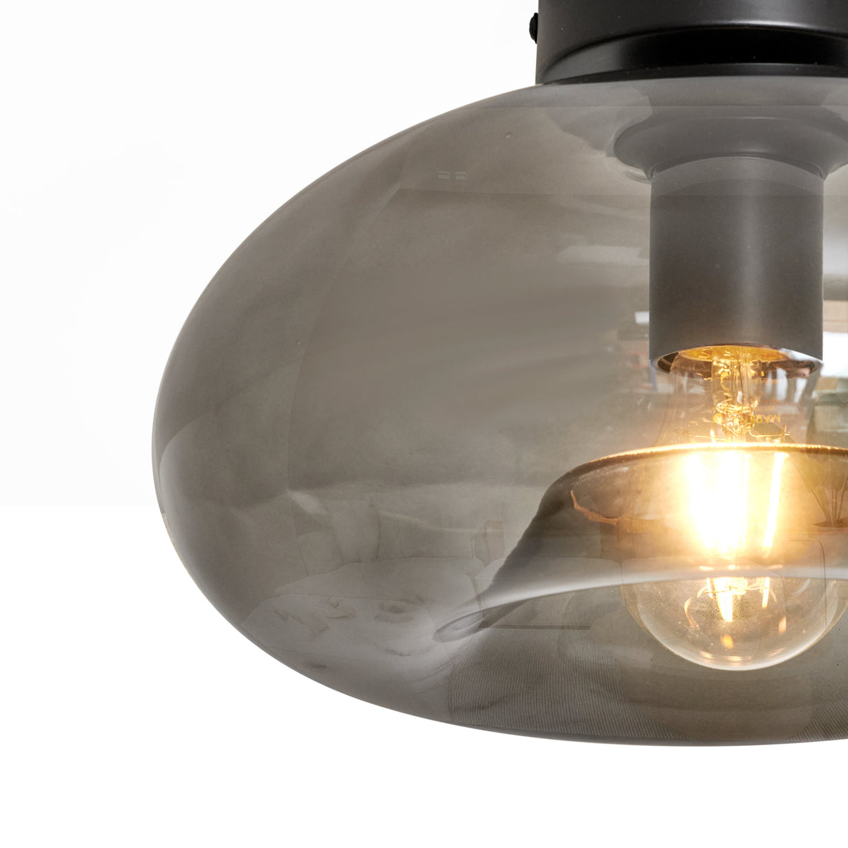 Design-Deckenleuchte Art Deco Schwarz Rauchglas