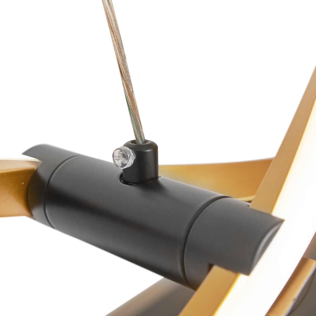 Längliche LED-Pendelleuchte Gold, wellenförmig – 3-farbig