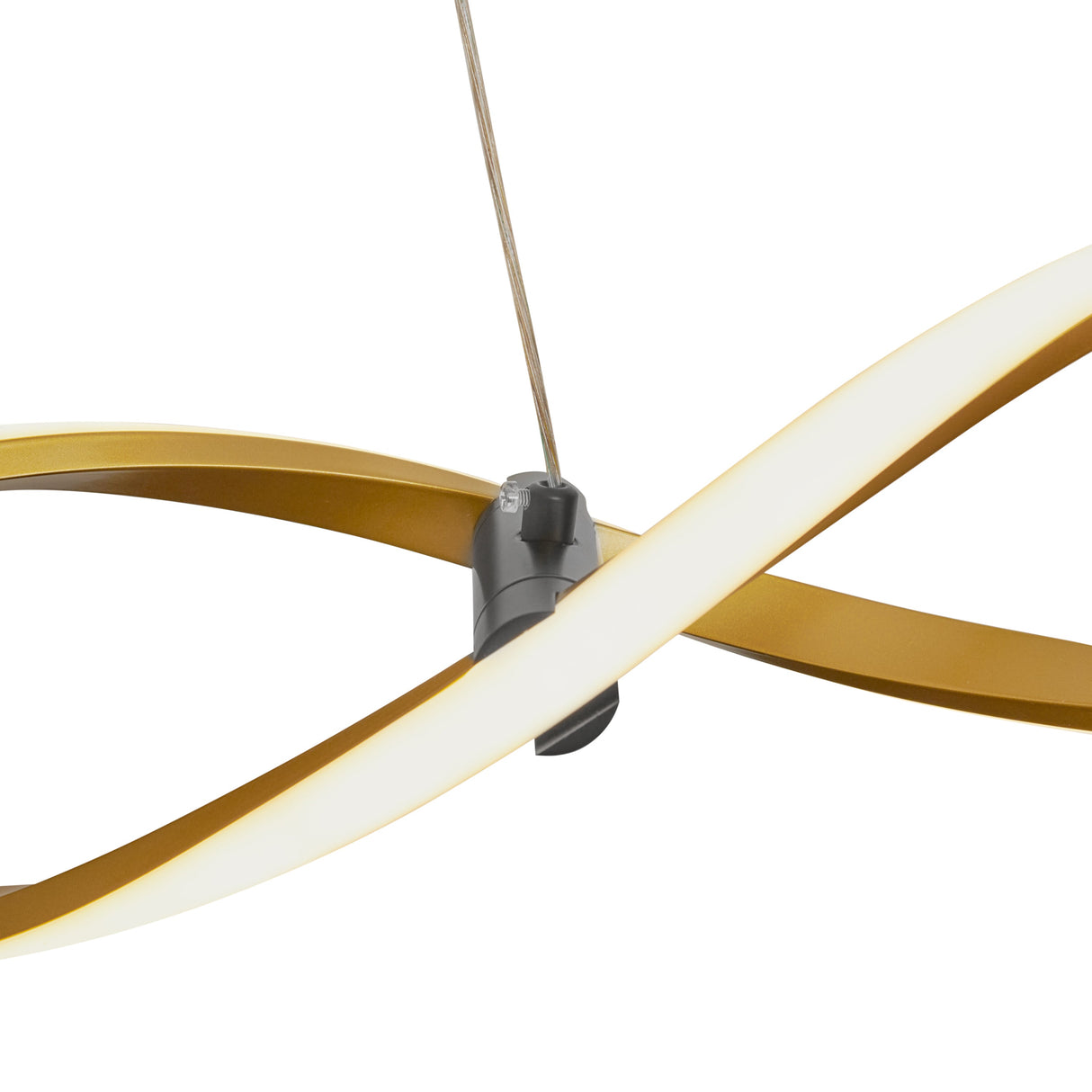 Längliche LED-Pendelleuchte Gold, wellenförmig – 3-farbig