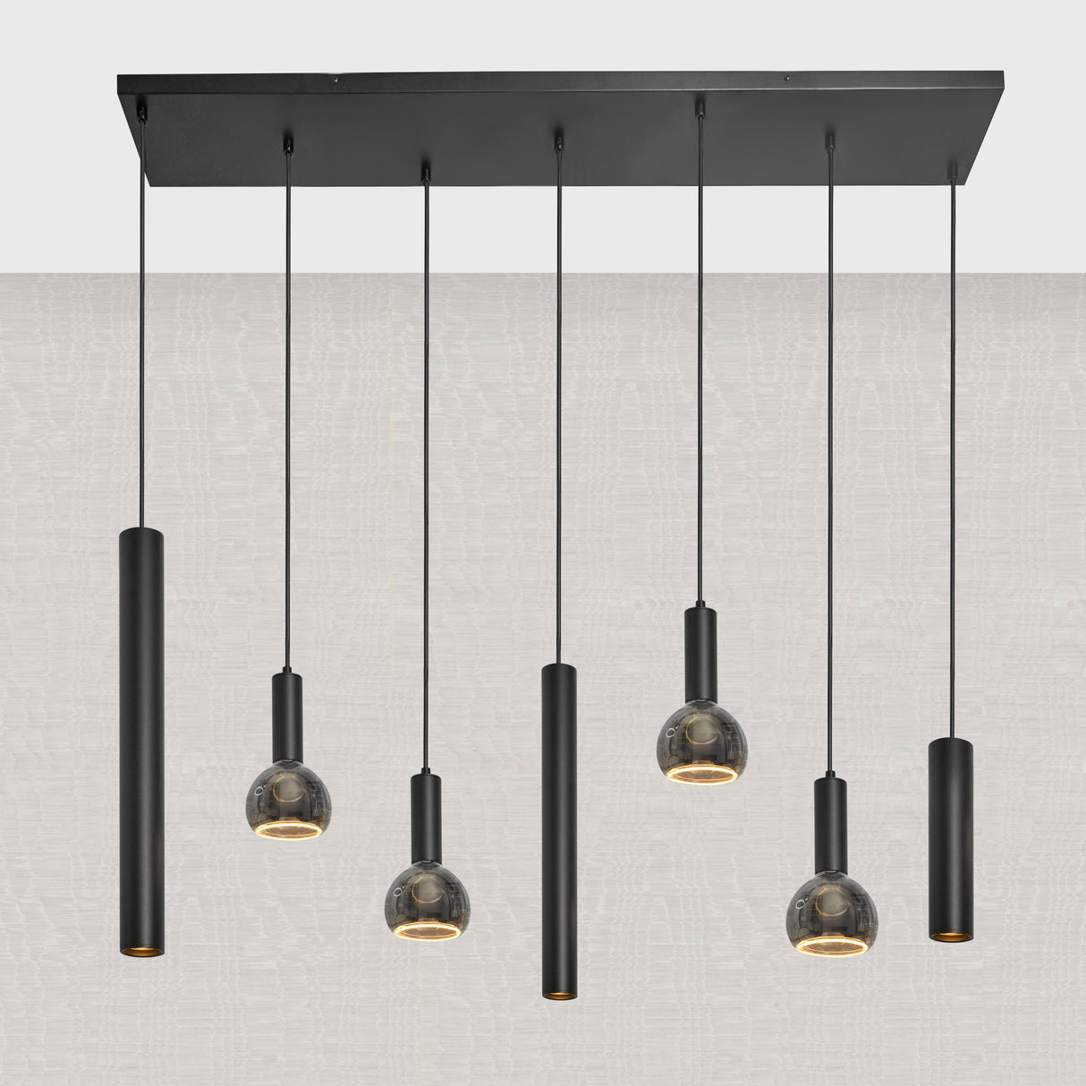 Pendelleuchte mit 7 Lichtquellen, kostenlos mit E27-Glühbirnen