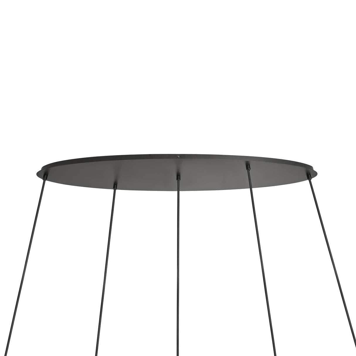 Pendelleuchte oval – Schwarz mit goldenen Akzenten und Rauchglas, 5-flammig