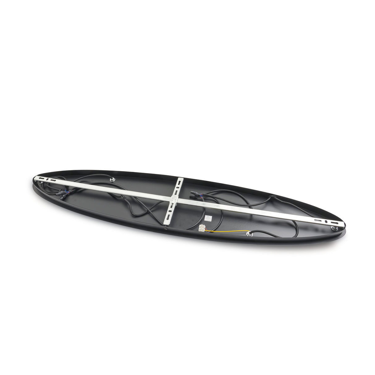 Pendelleuchte oval – Schwarz mit goldenen Akzenten und Rauchglas, 5-flammig