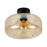Plafondlamp Amber Glas – Modern Design met Zwarte Fitting