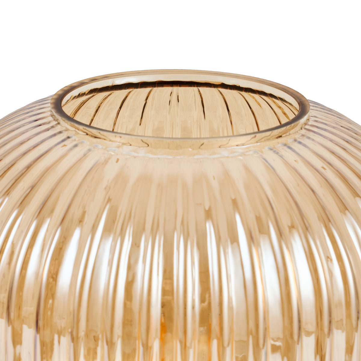Tischleuchte Amberglas geriffelt – Gold