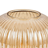 Tischleuchte Amberglas geriffelt – Gold