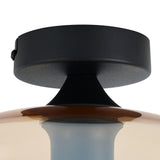 Design-Deckenleuchte Art Deco Schwarz Amber