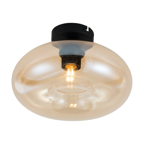 Design-Deckenleuchte Art Deco Schwarz Amber