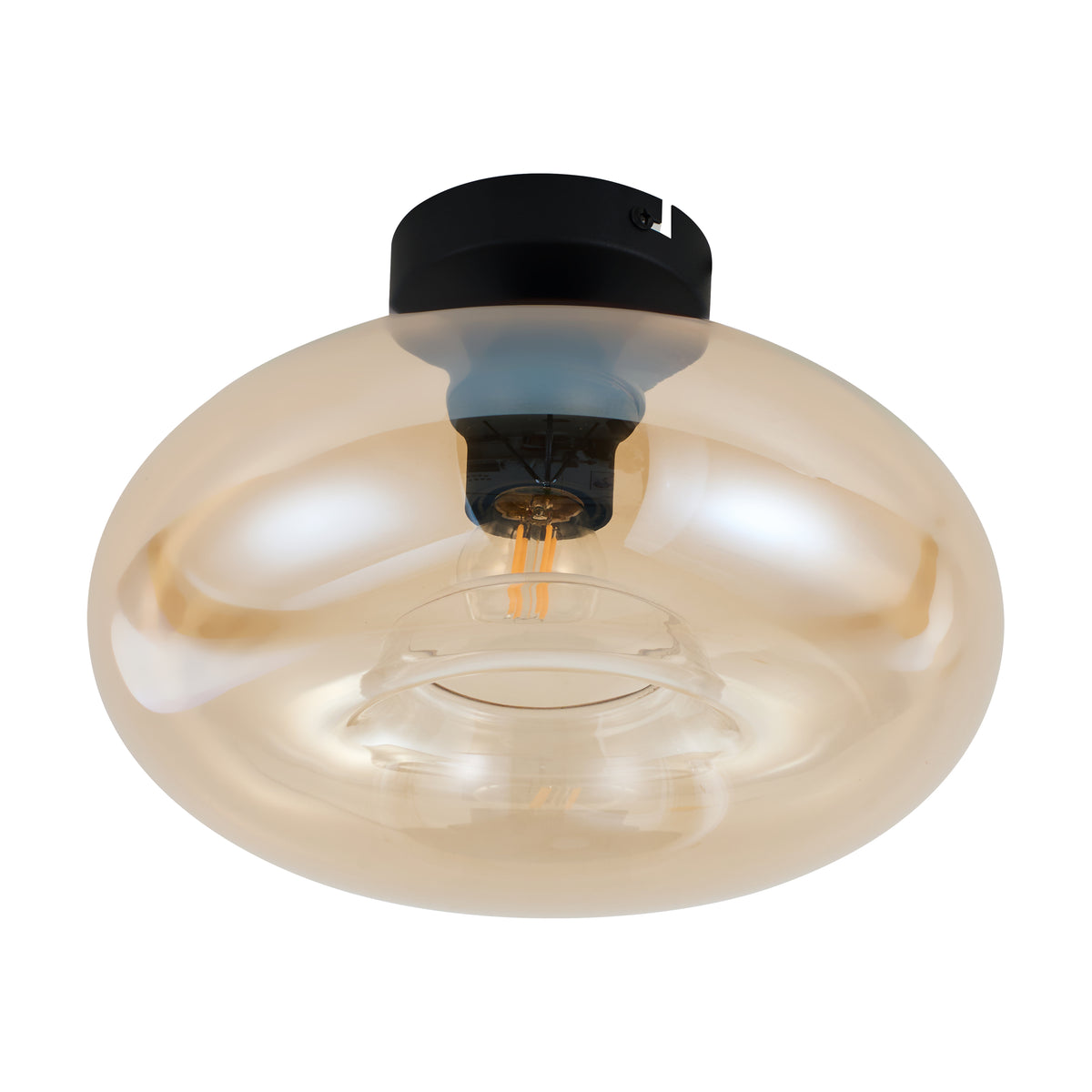 Design-Deckenleuchte Art Deco Schwarz Amber