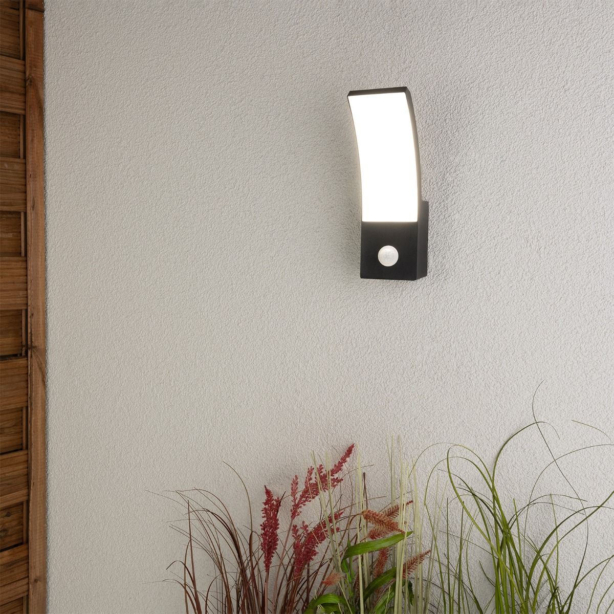 LED-Außenwandleuchte mit Bewegungsmelder – 12W Gehäuselampe, 4000K Tageslichtweiß