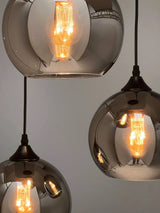 rookglas hanglamp 3-lichts zwart voor woonkamer eetkamer