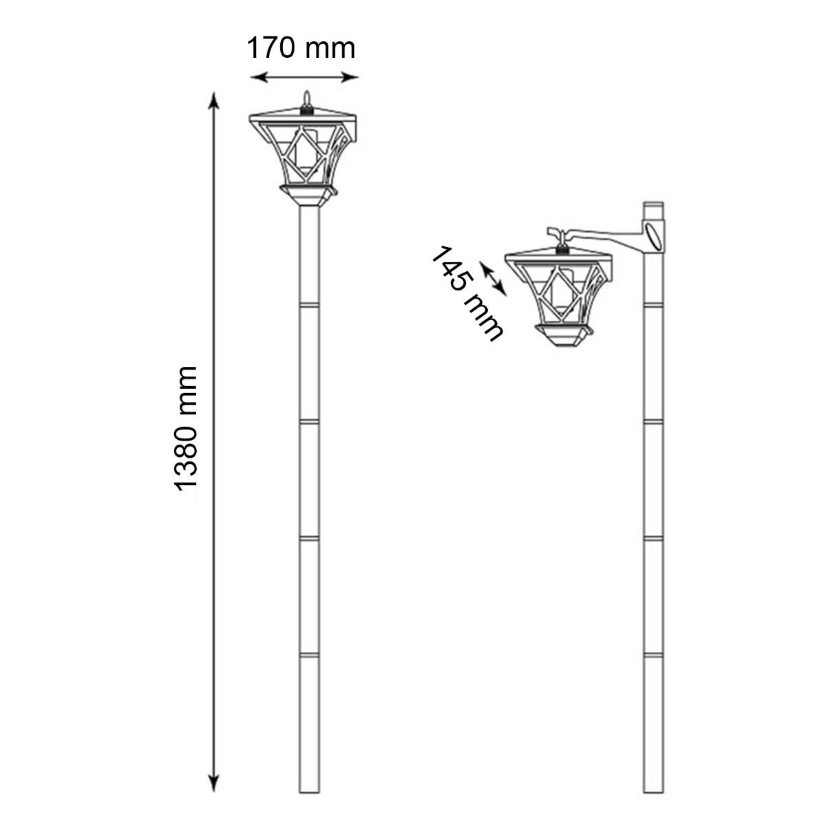 Solar-Gartenleuchte – LED-Außenlaterne – 150 cm