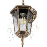 Außenwandlampe Down – E27 Außenlaterne im Patina-Stil