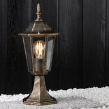 Gartenleuchte Außen – Niedrige stehende Laterne 40 cm – Aluminium – Antikgold