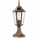 Gartenleuchte Außen – Niedrige stehende Laterne 40 cm – Aluminium – Antikgold