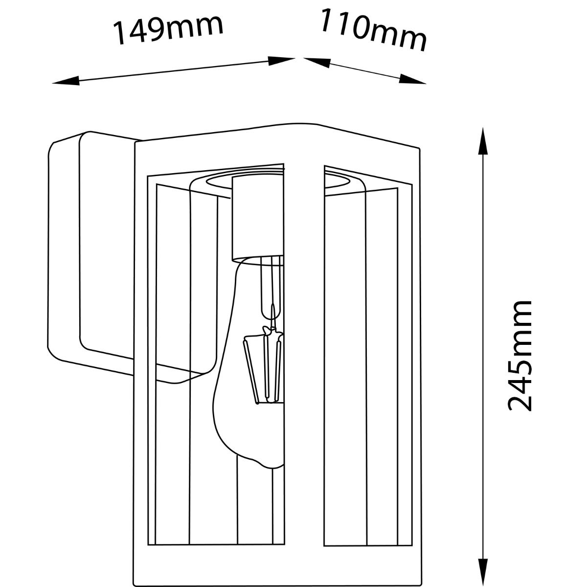 Außenwandlampe mit E27-Fassung – Geeignet für Garten oder Fassade