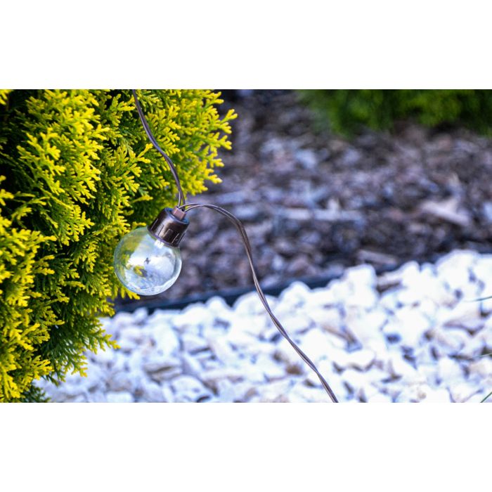 Solar-LED-Lichterkette mit Kugeln, 7,5 m – Warmweißes Licht (3000K) | Solar-Gartenbeleuchtung