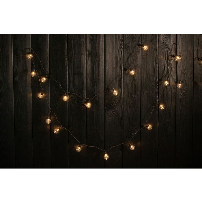 Solar-LED-Lichterkette mit Kugeln, 7,5 m – Warmweißes Licht (3000K) | Solar-Gartenbeleuchtung