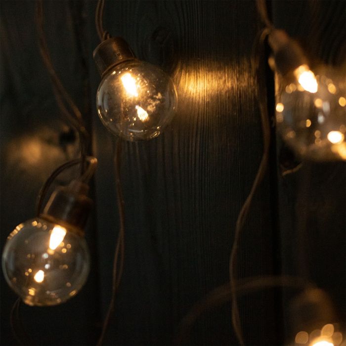 Solar-LED-Lichterkette mit Kugeln, 7,5 m – Warmweißes Licht (3000K) | Solar-Gartenbeleuchtung