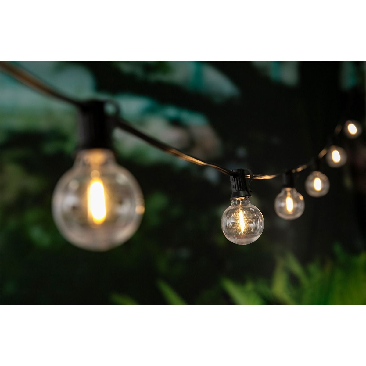 Outdoor Lichterkette 15,2m – 30x LED Kugeln 3000K mit Fernbedienung