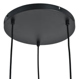 Hängelampe Schwarz mit Messing und Amberglas – 3-flammig – Liva