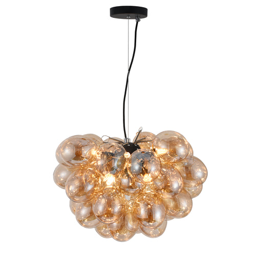 Pendelleuchte Grape – modern mit Amberglas