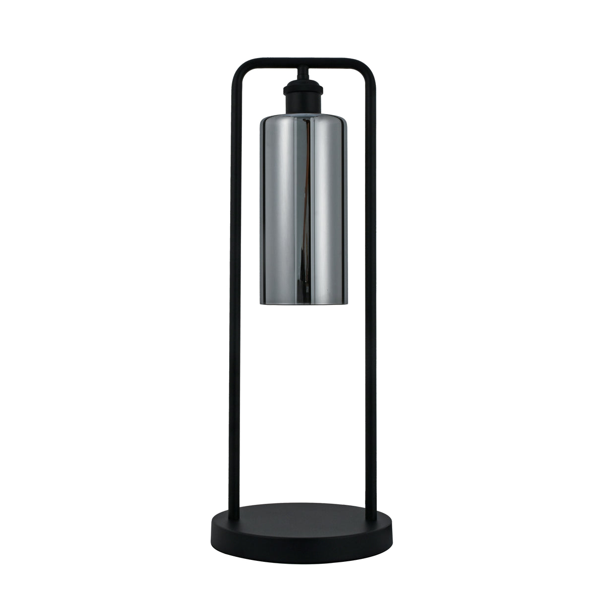 Tischleuchte Tess – Schwarz mit Rauchglas