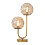 Tischlampe Linda - Messing mit Amberglas - 2-flammig